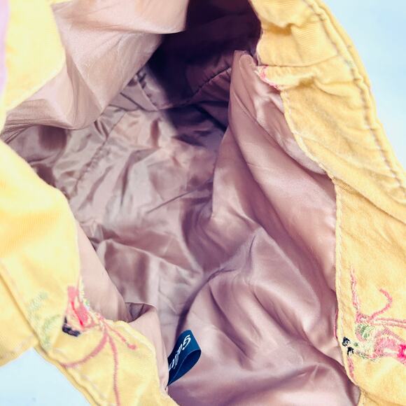 Vintage 90s Golfer's Gallery Yellow Tropical Monkey Canvas Tote Bag - Picture 5 of 7